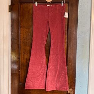 Free People Pull On Corduroy Flare Garnet Royale 27 Short